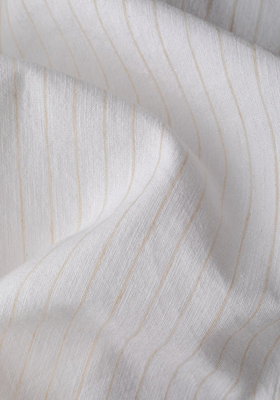 White Desert Beige Stripe Cotton Tencel Linen Blazer