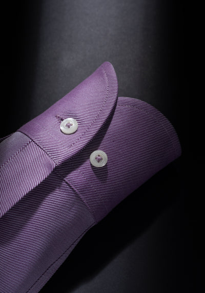 Giza 87 Cotton Grape Purple Stripe Fine Twill Shirt