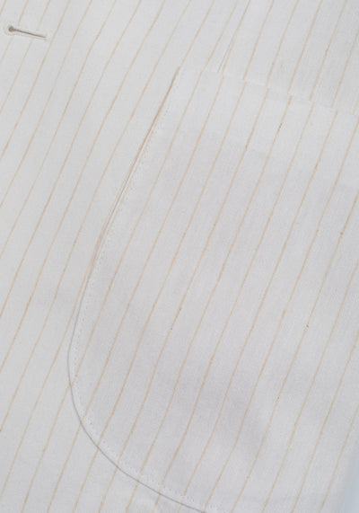 White Desert Beige Stripe Cotton Tencel Linen Blazer