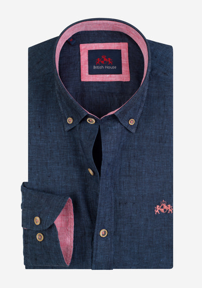 Galaxy Blue Belgian Linen Shirt