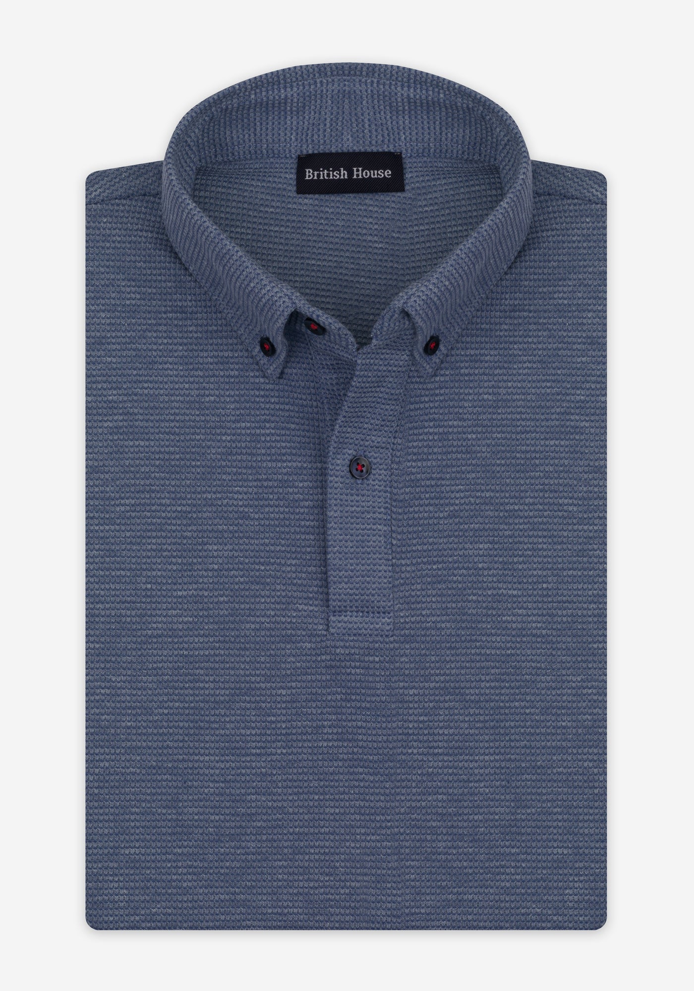 Twilight Blue Waffle Polo Shirt