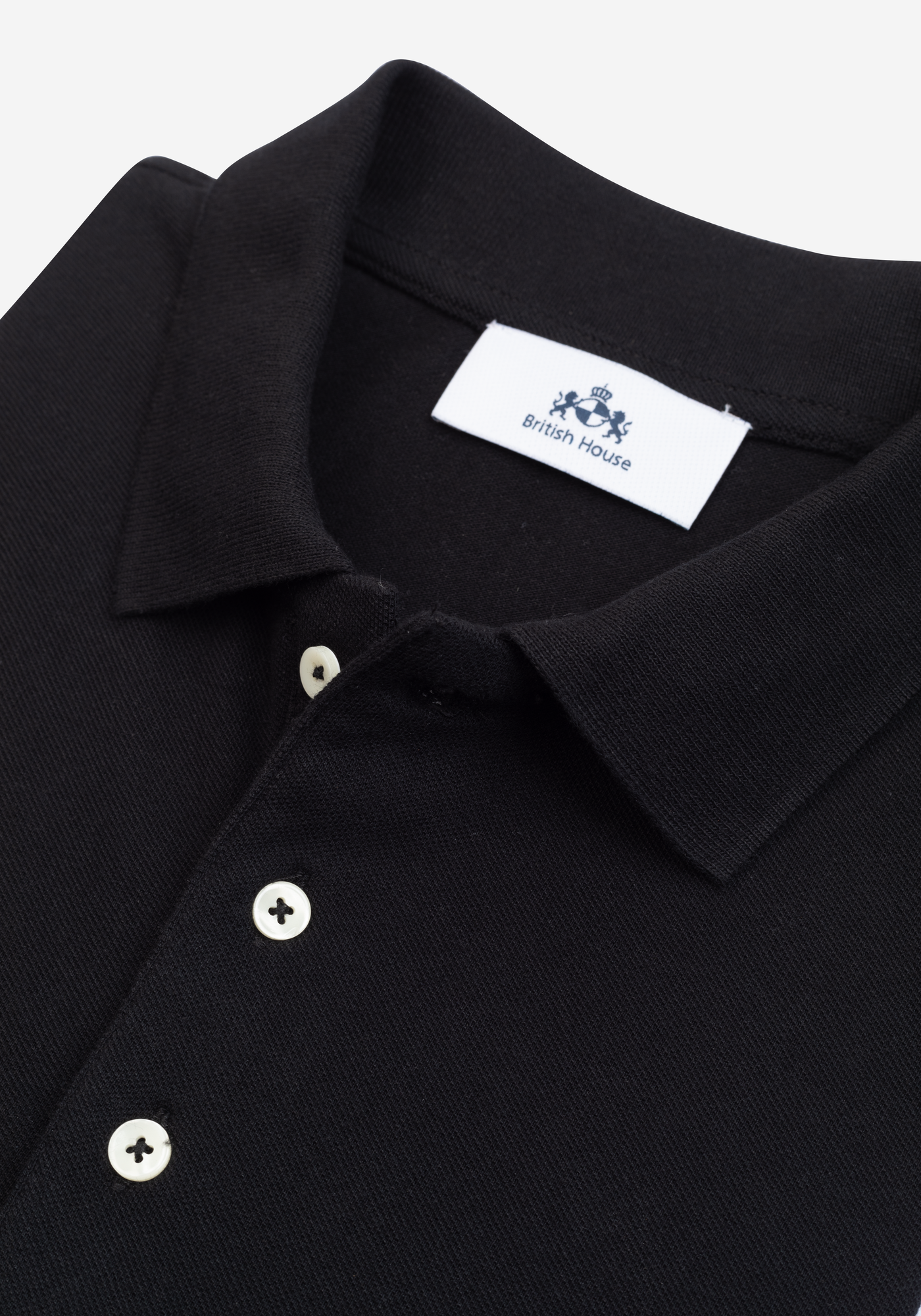 Deep Black Cotton Polo Shirt