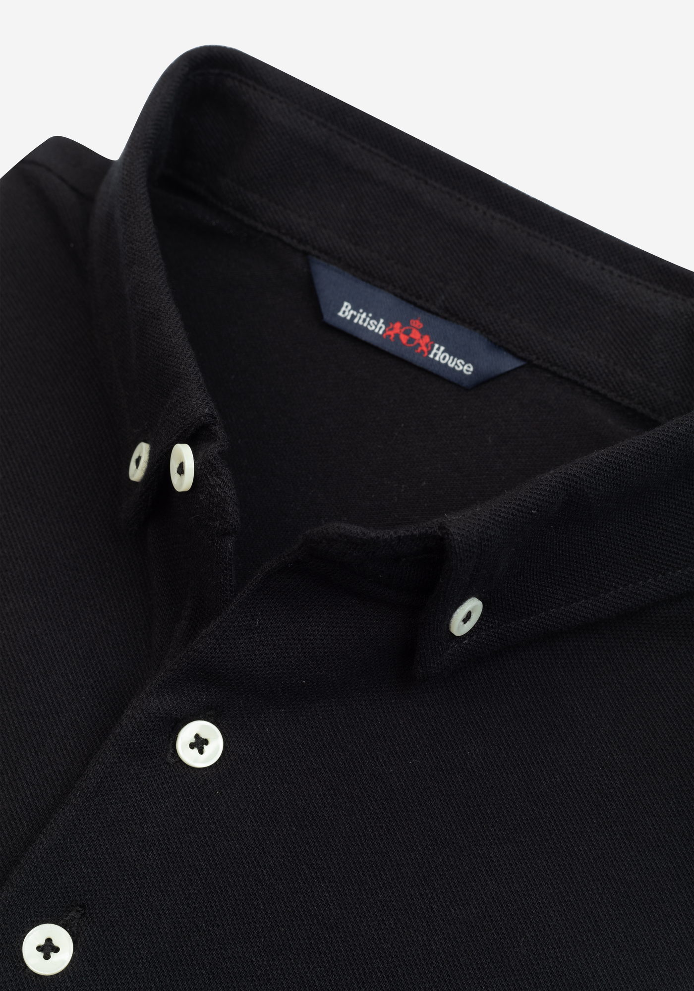 Coal Black Cotton Polo Shirt