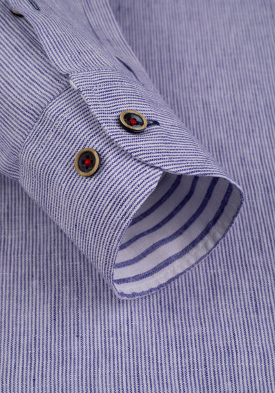 River Blue Stripe Belgian Linen Shirt