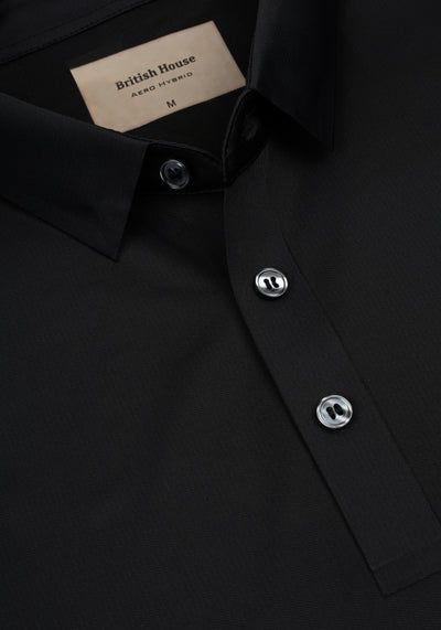 Obsidian Black Aero-Hybrid Polo Shirt