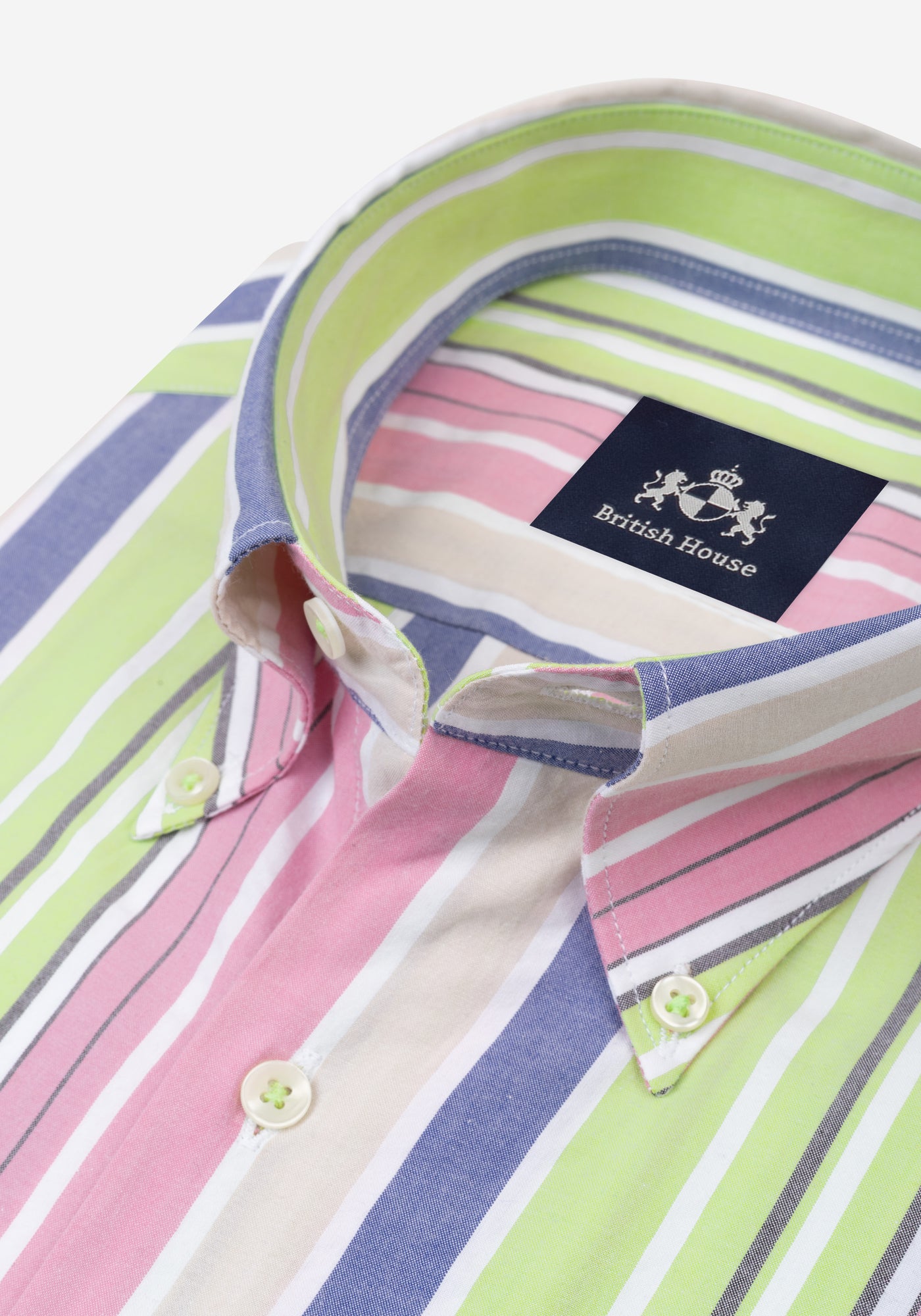 Pastel Parti-Colored Stripe Poplin Shirt