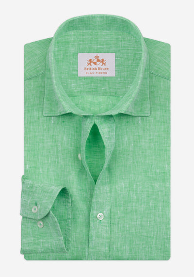 Palm Green Belgian Linen Shirt