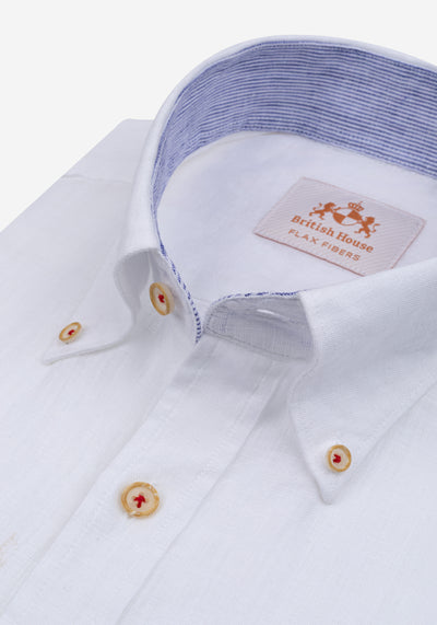 Cloud White Belgian Linen Shirt