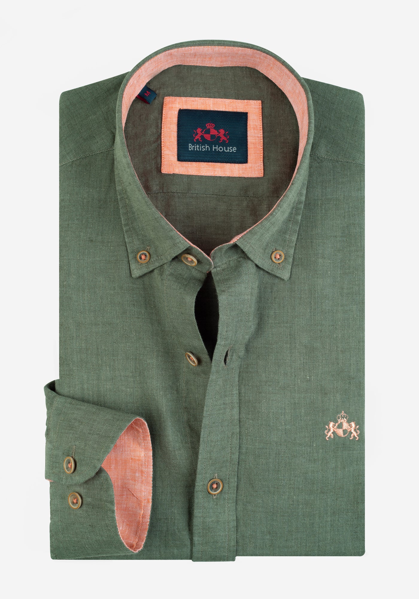 Moss Green Belgian Linen Shirt