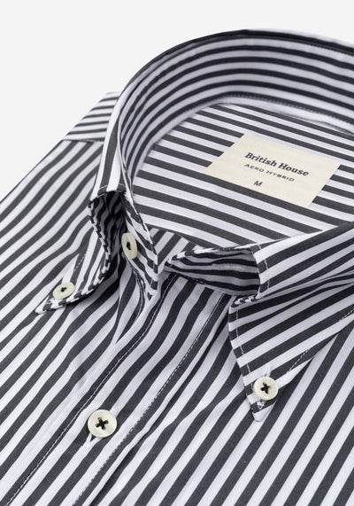 Charcoal Black Stripe Aero-Hybrid Shirt
