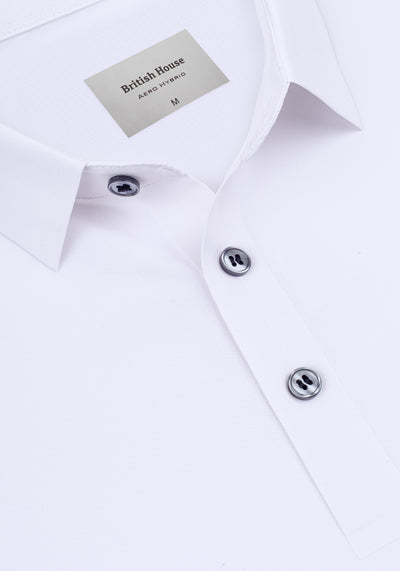 Pure White Aero-Hybrid Polo Shirt