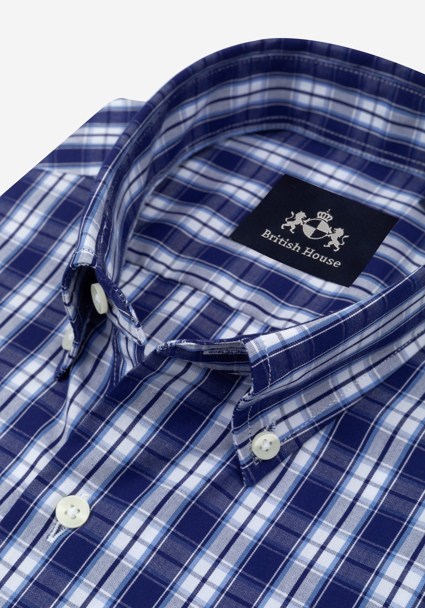 Midnight Navy Checked Poplin Shirt