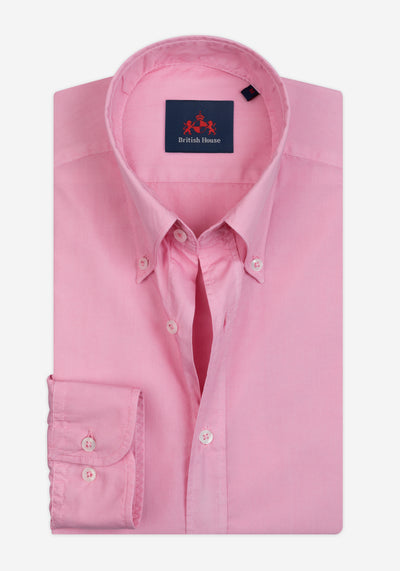 Powder Pink Piece-Dyed Shirt