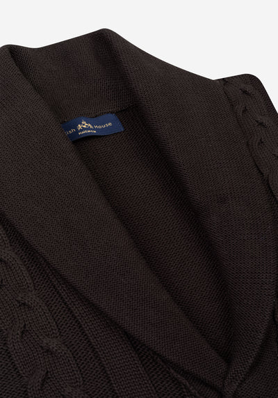 Umber Brown Heavy Knitted Cardigan