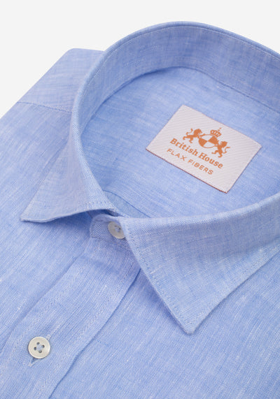 Polar Blue Washed Belgian Linen Shirt