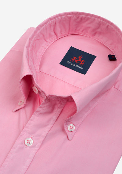 Powder Pink Piece-Dyed Shirt