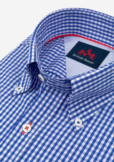 Pure Blue Checked Poplin Shirt