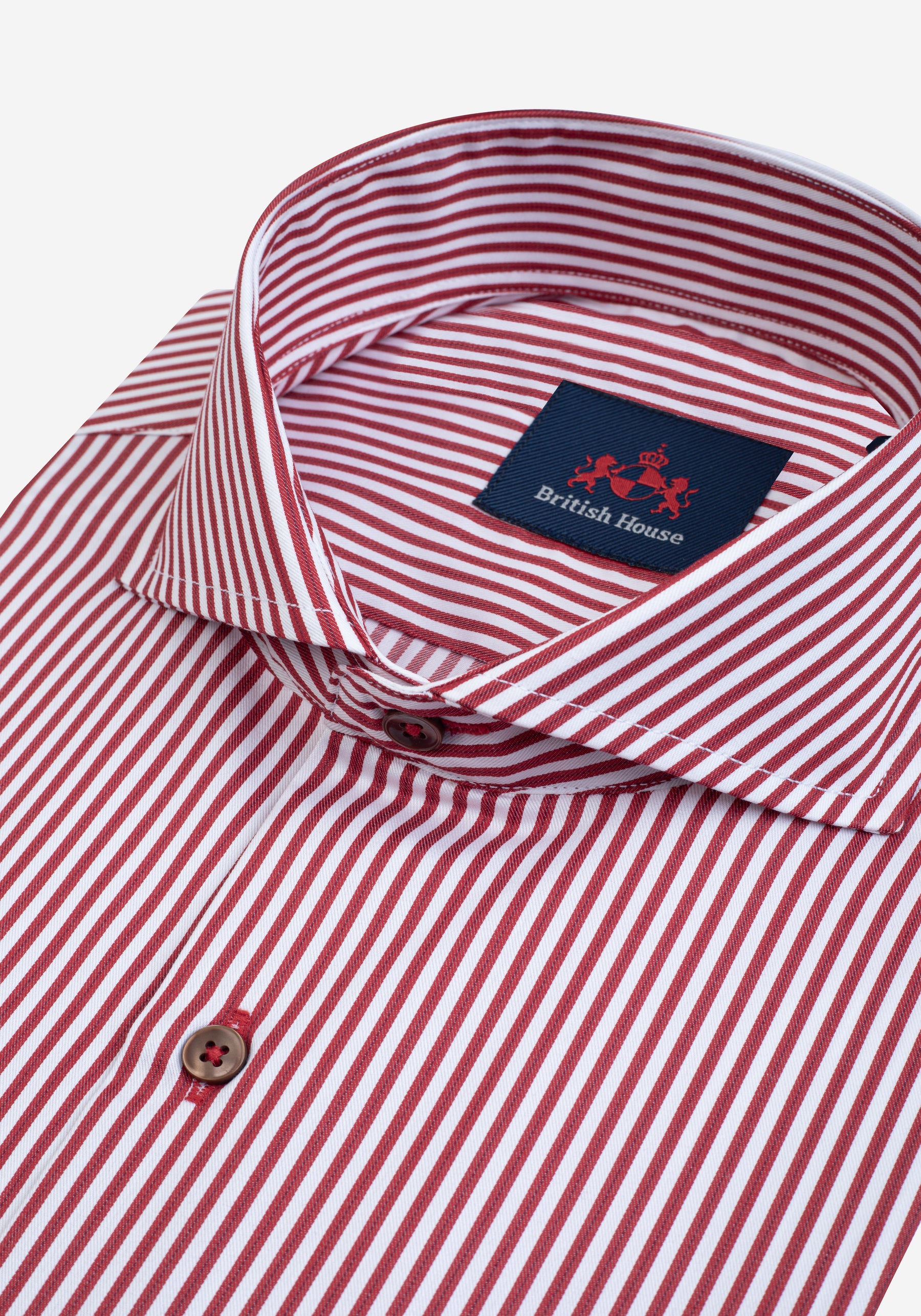 Striking Red Stripe Twill Shirt
