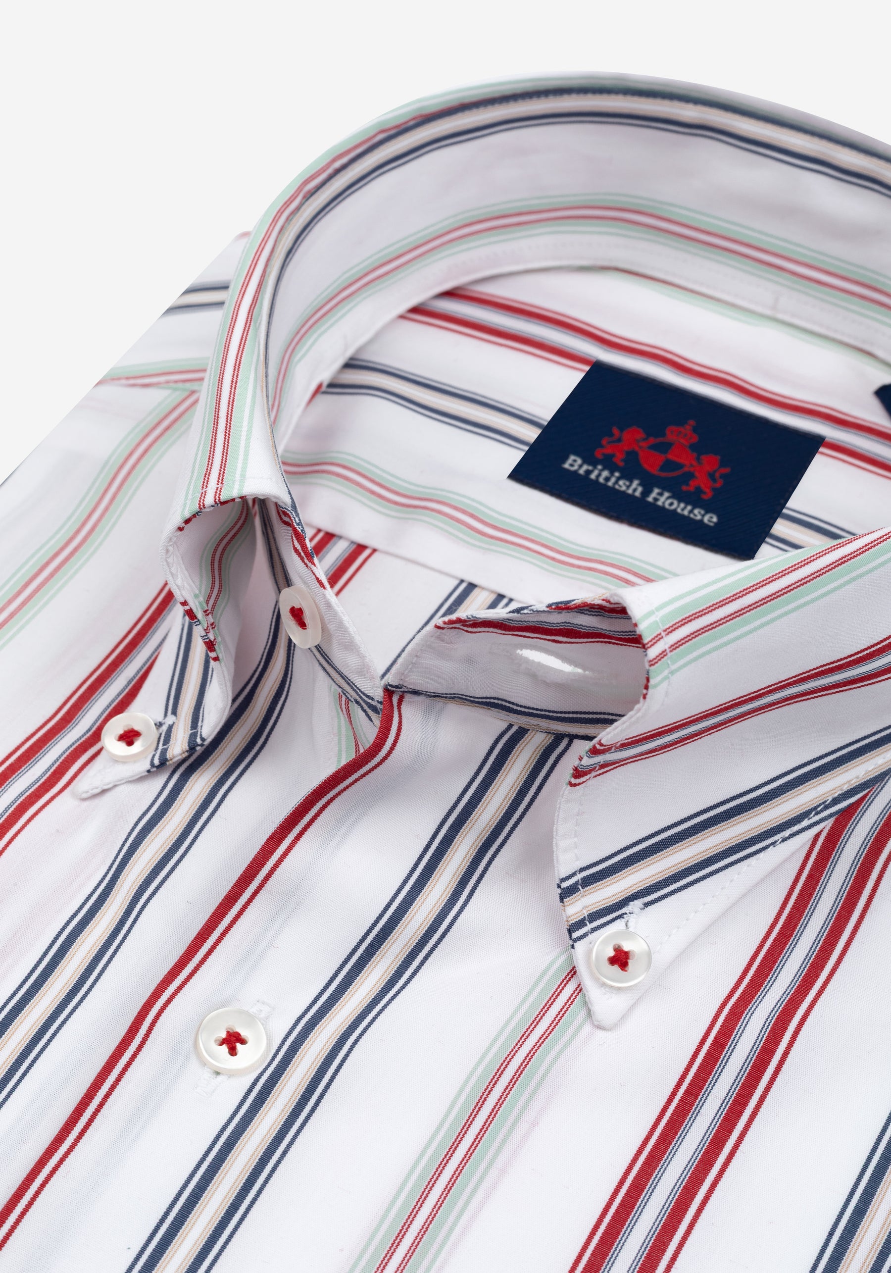 Portofino Parti-Colored Stripe Poplin Shirt