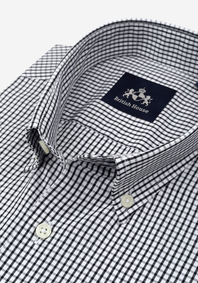 Jet Black Checked Poplin Shirt