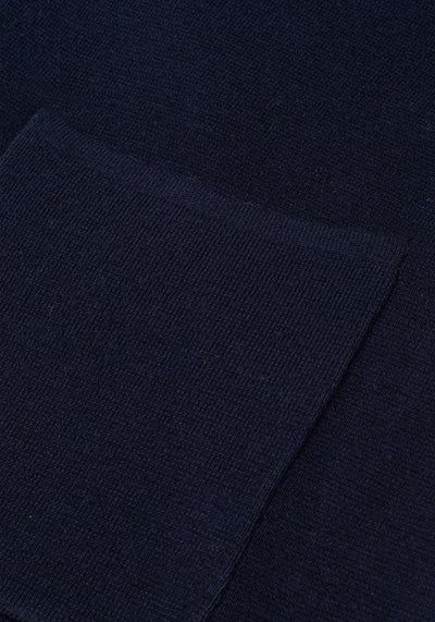 Imperial Navy Merino Wool Blend Cardigan