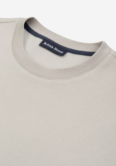Ash Beige Cotton Sweatshirt