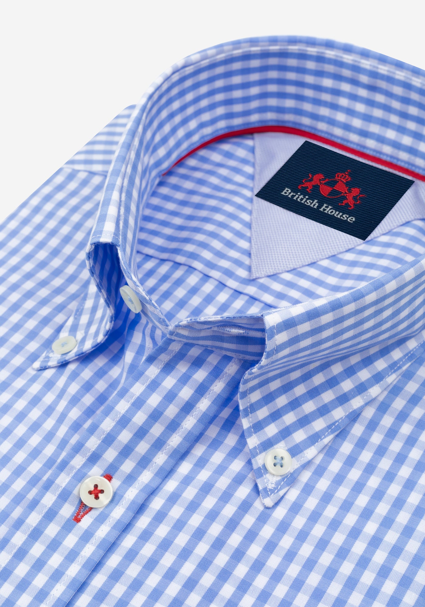 Faded Blue Checked Poplin Shirt