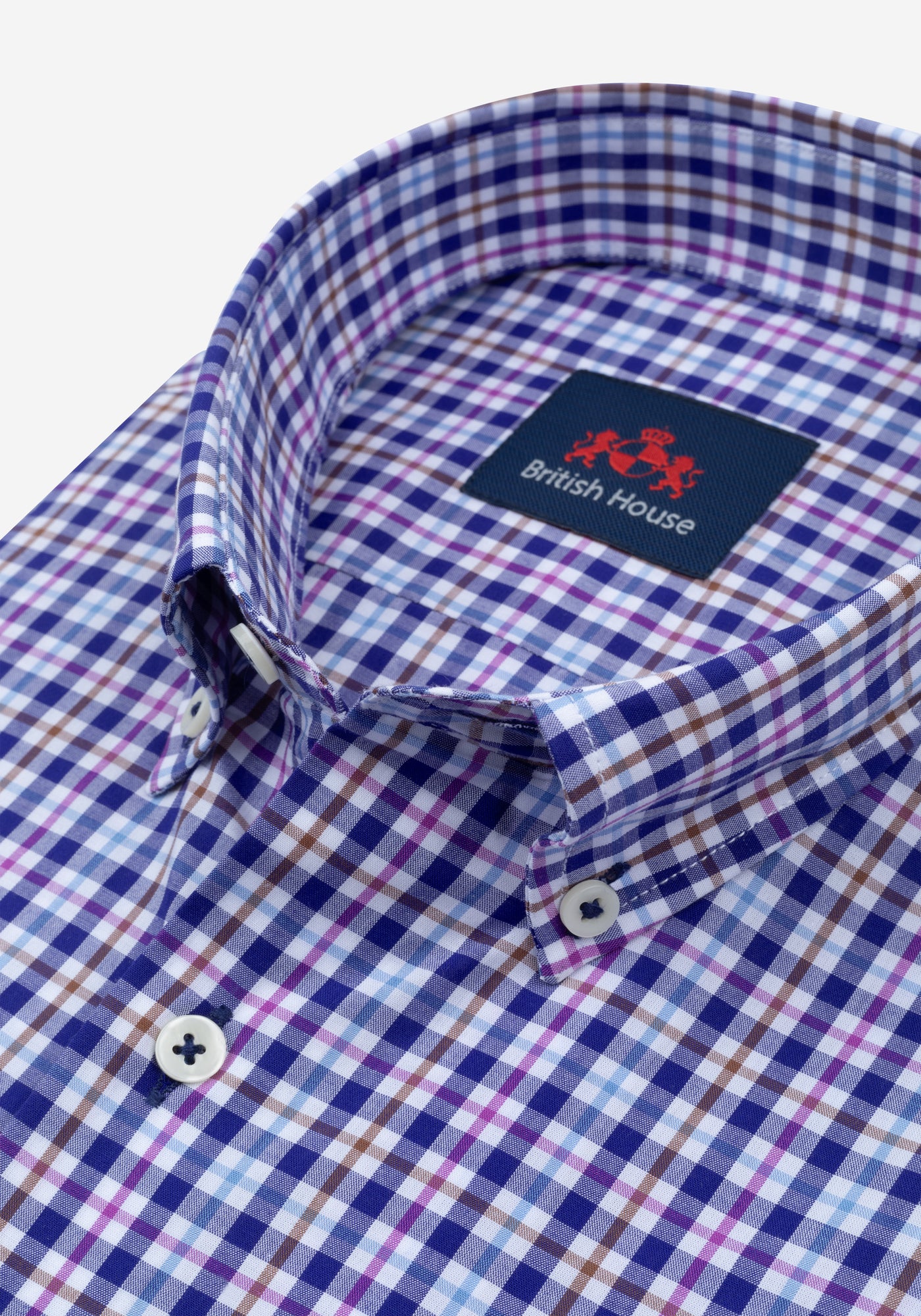 Deep Navy Checked Oxford Shirt