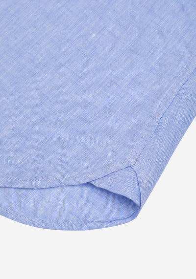 Polar Blue Washed Belgian Linen Shirt