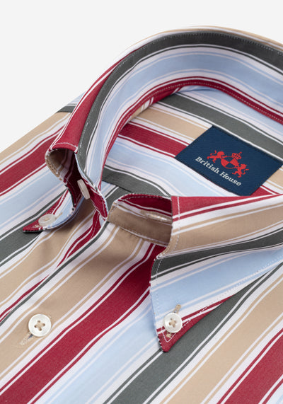 Capri Parti-Colored Stripe Poplin Shirt