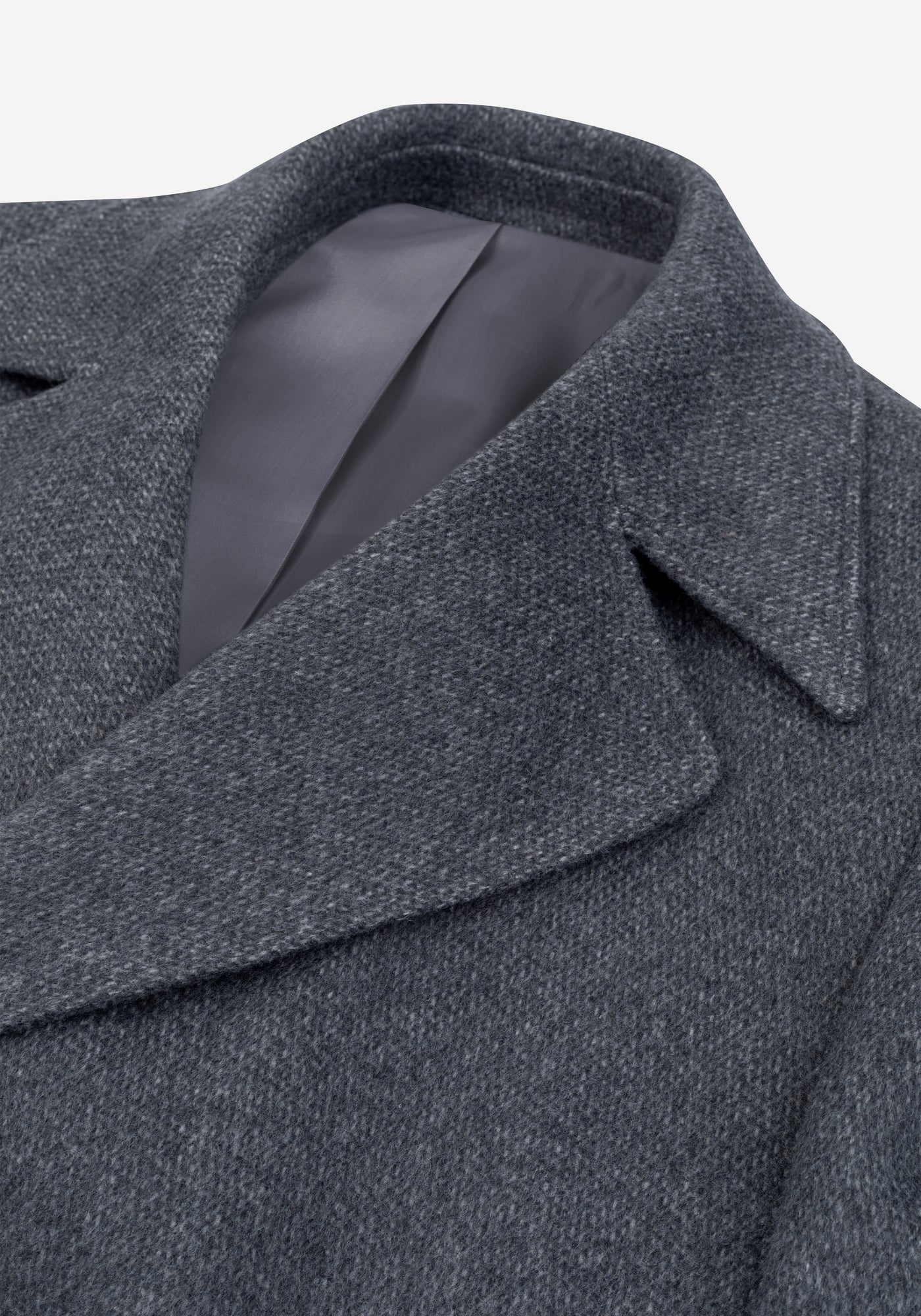 Ice Grey Double-Breasted Poly Coat