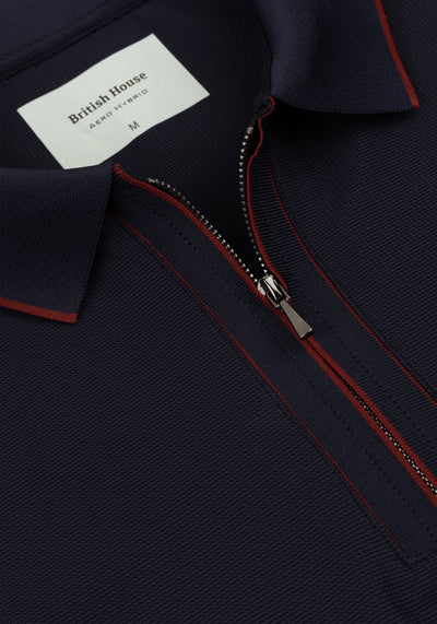 Crimson Navy Aero-Hybrid Polo Shirt