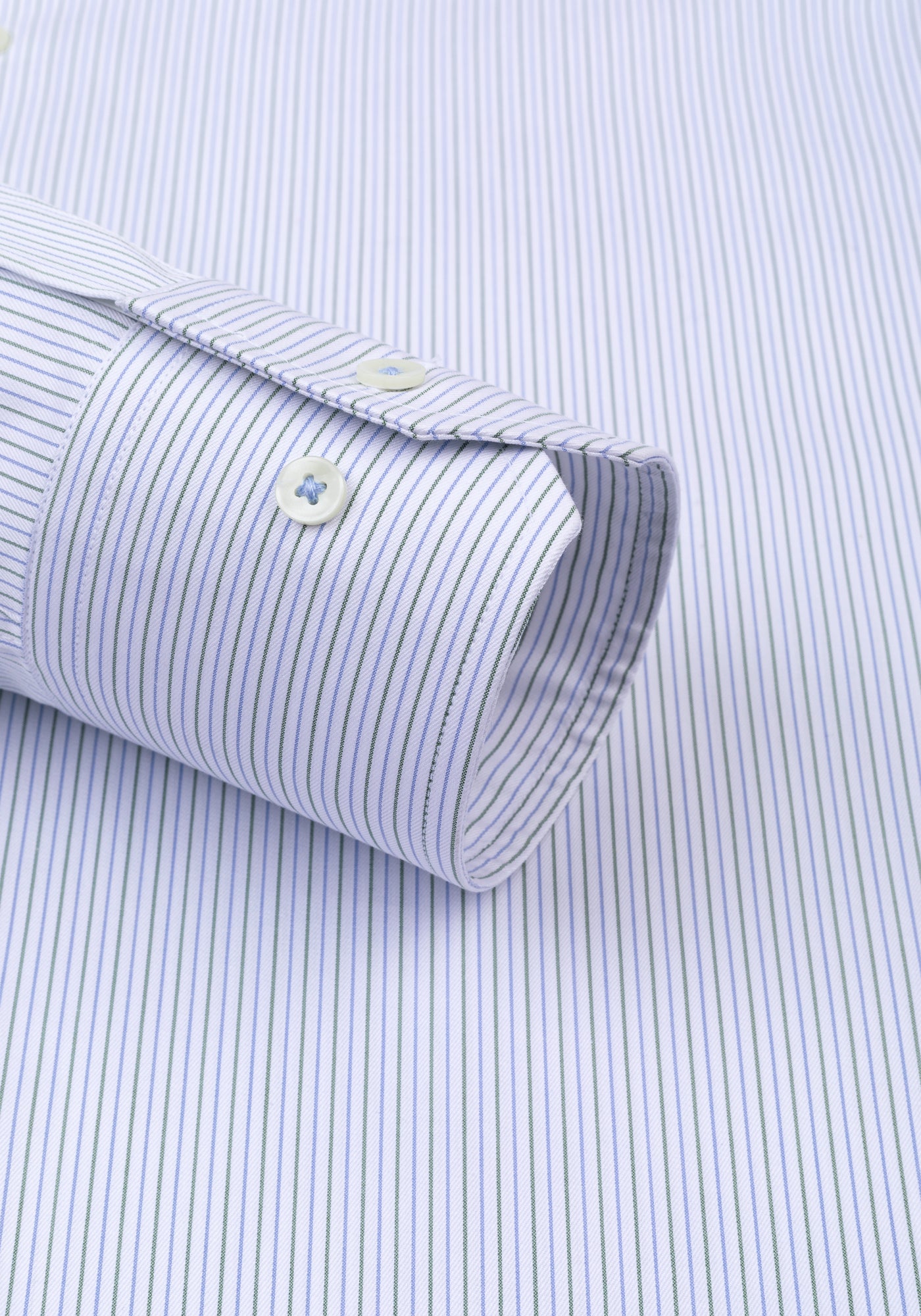 White Parti-Colored Stripe Twill Shirt
