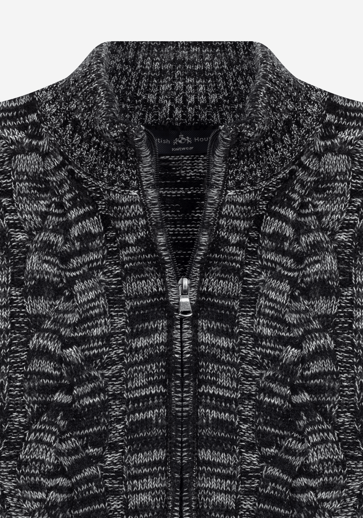 Lunar Grey Braided Zipped Pullover