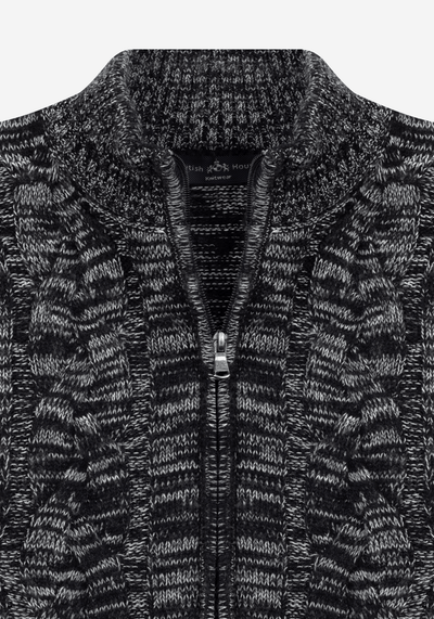 Lunar Grey Braided Zipped Pullover