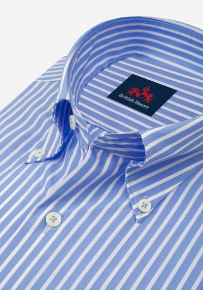 Lagoon Blue Stripe Poplin Shirt