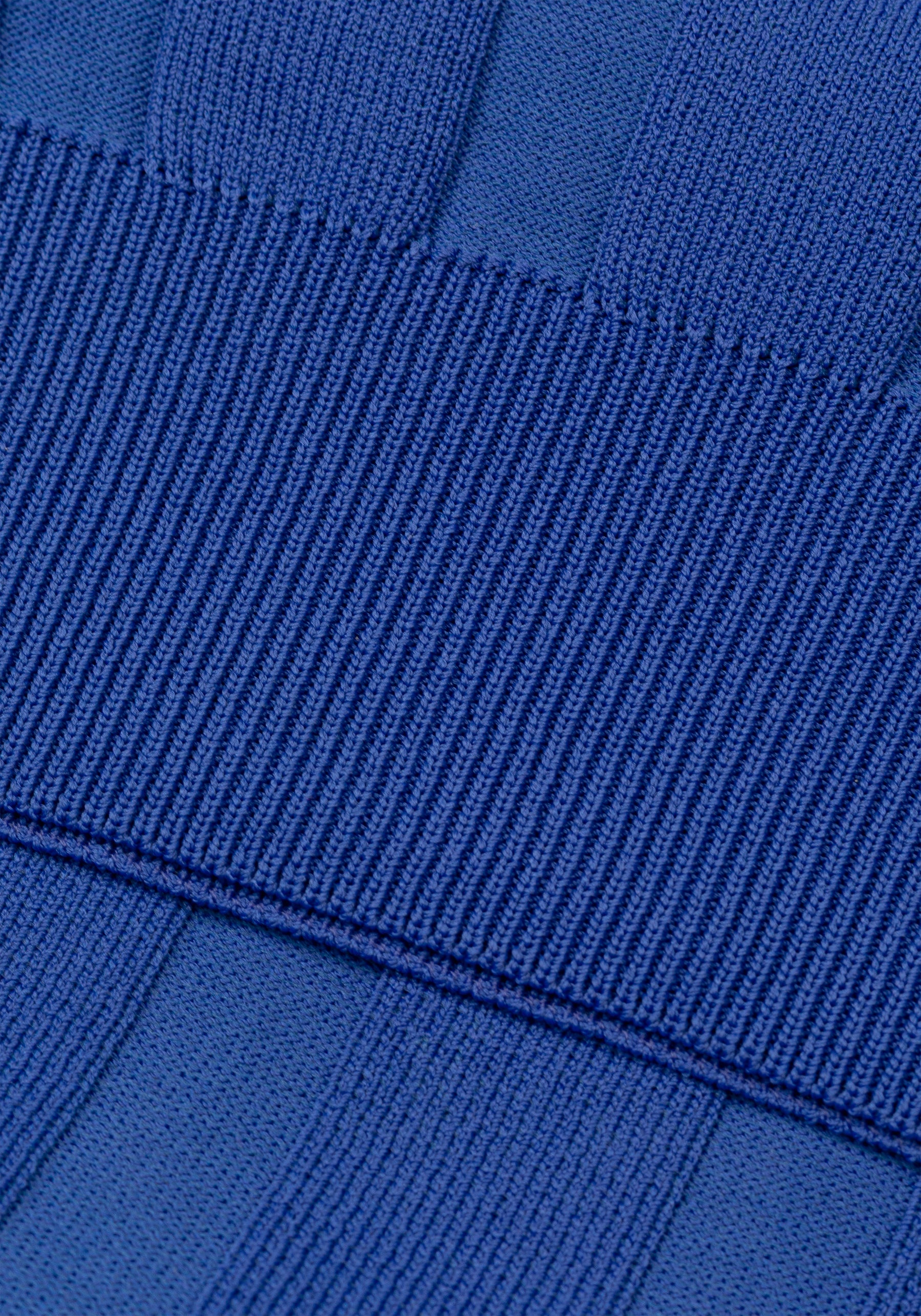 Rich Blue Polyamide Knitted Polo Shirt
