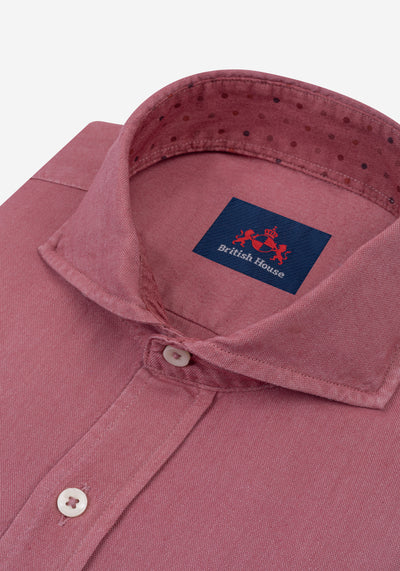 Rosewood Red Piece-Dyed Shirt