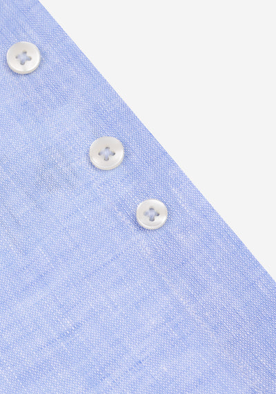 Polar Blue Washed Belgian Linen Shirt