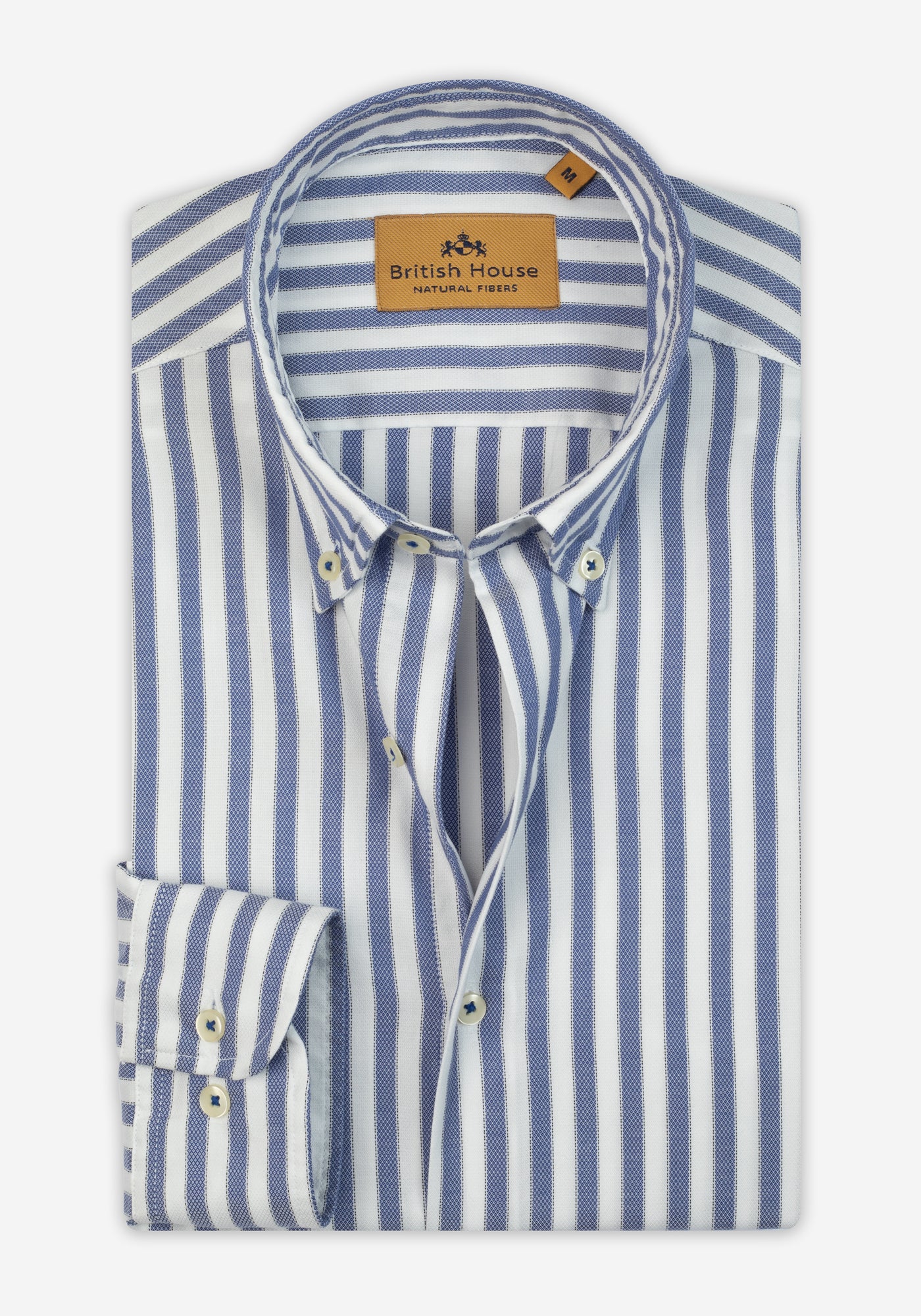 Abyss Blue Stripe Washed Two-Ply Oxford Shirt