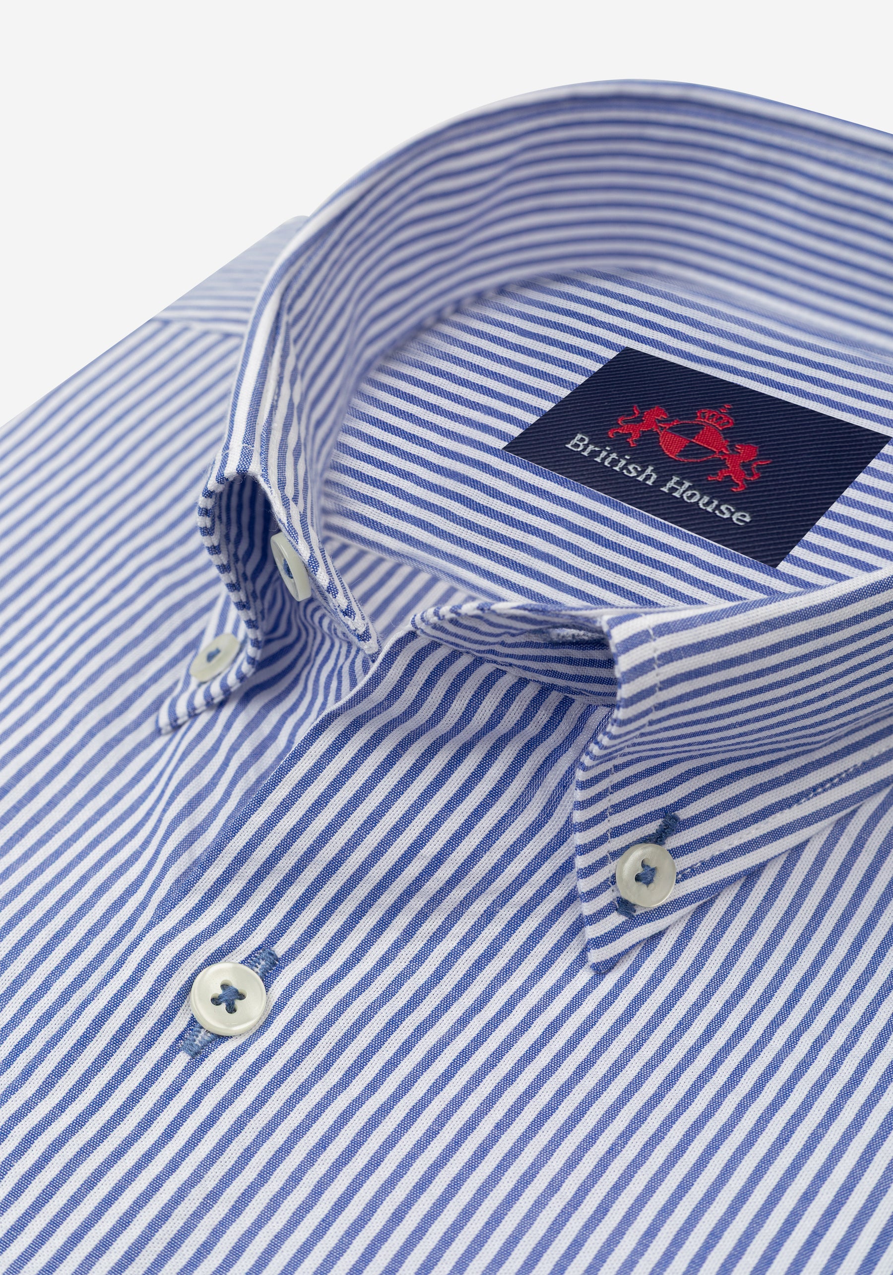 Royal Blue Stripe Seersucker Shirt