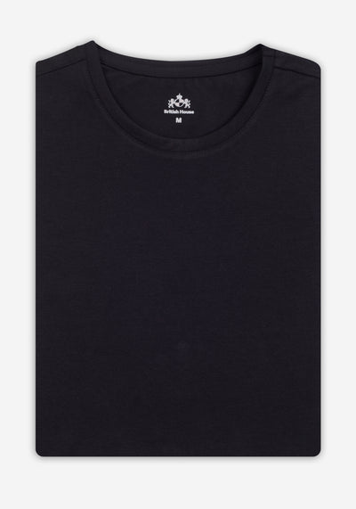 Abyss Black Cotton Undershirt - Short Sleeve