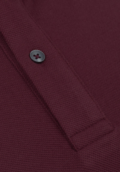 Deep Burgundy Cotton Polo Shirt