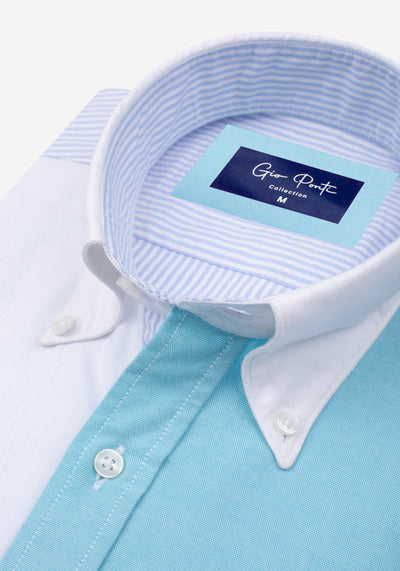 Aqua Tri-Tone Oxford Shirt
