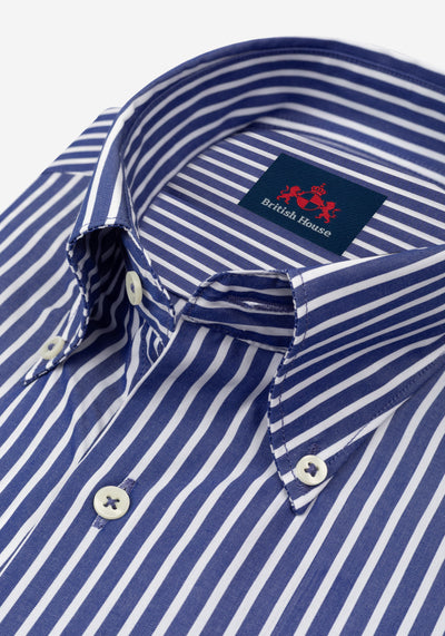 Shadow Navy Stripe Poplin Shirt