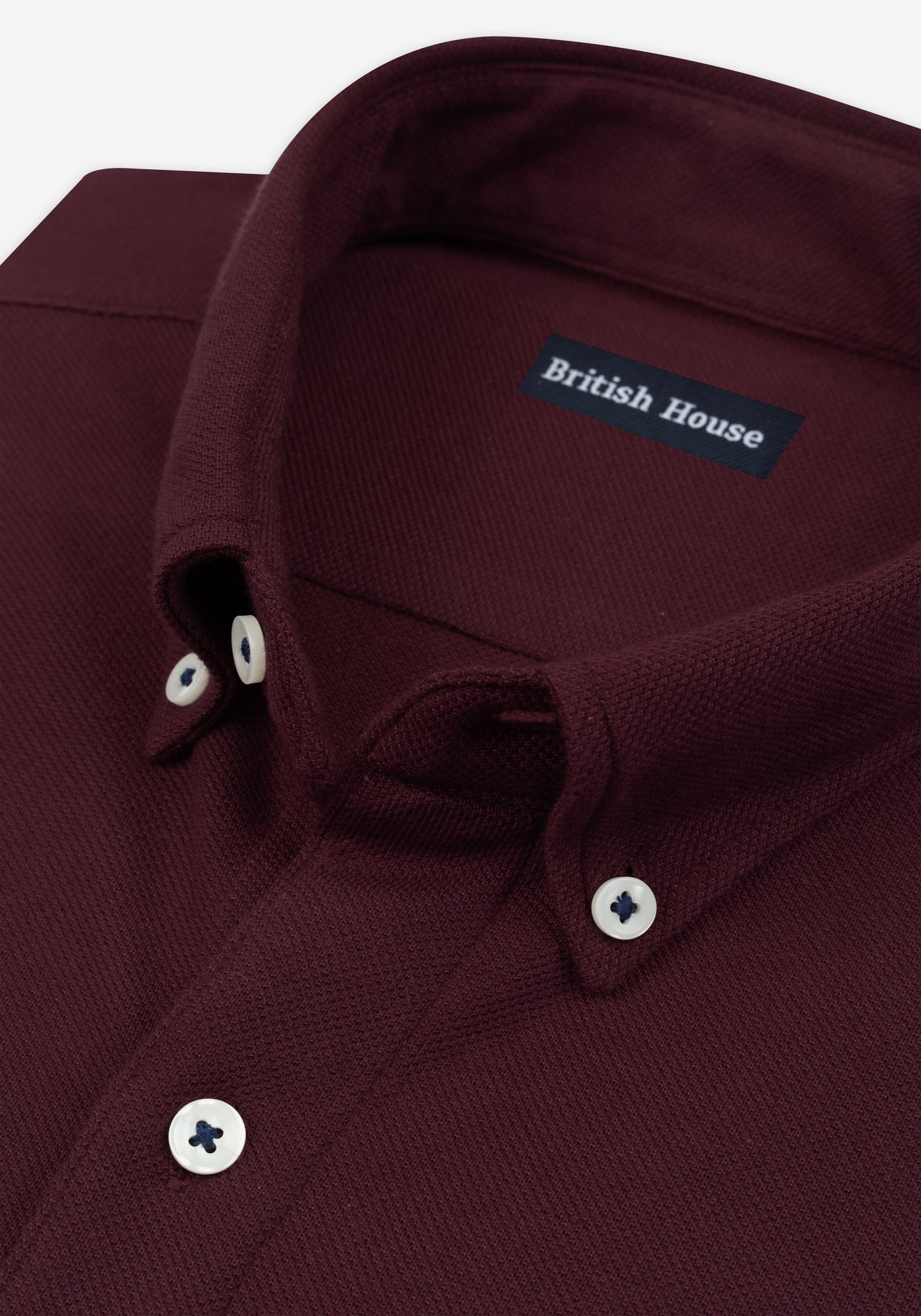 Berry Burgundy Piqué Shirt