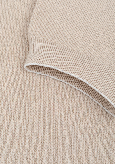 Muse Beige Knitted Polo Shirt