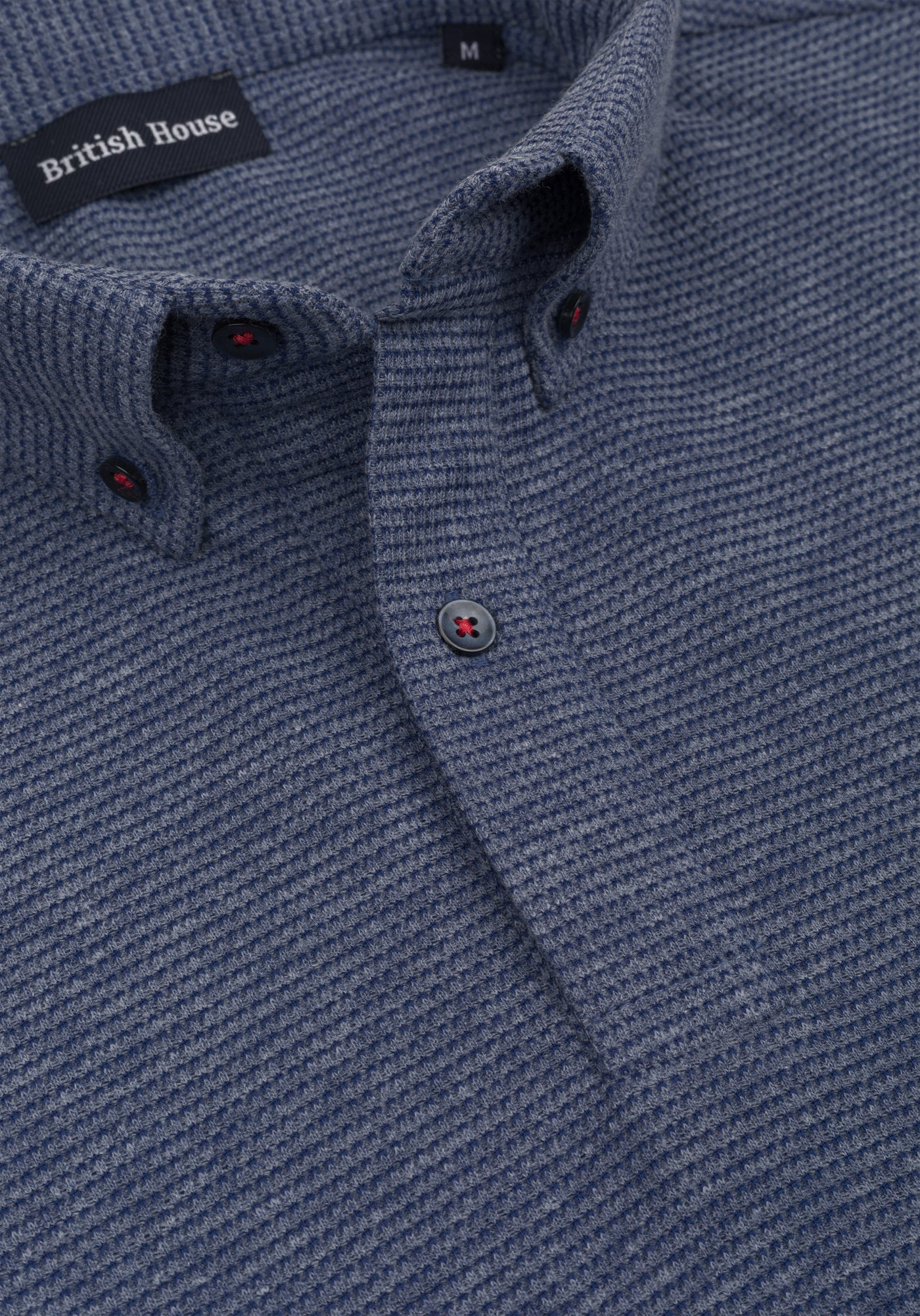 Twilight Blue Waffle Polo Shirt