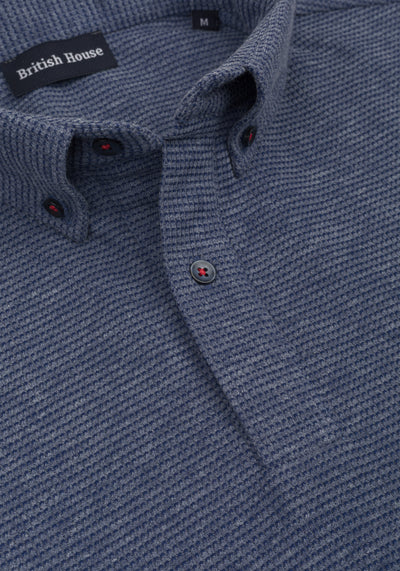 Twilight Blue Waffle Polo Shirt