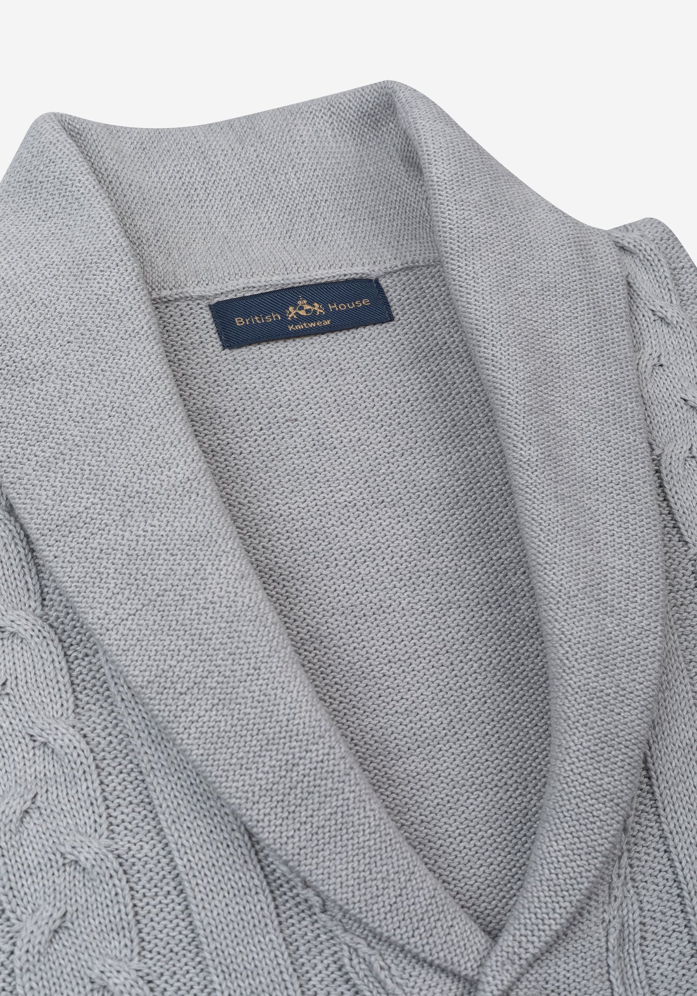 Mist Grey Heavy Knitted Cardigan